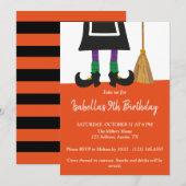 Halloween Heks Verjaardagsfeest Kaart (Voorkant / Achterkant)