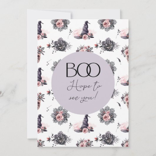 Halloween Heks Verjaardagsfeest Uitnodiging (Achterkant)