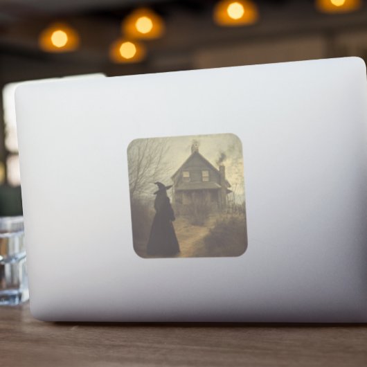 Halloween  heks vierkante sticker