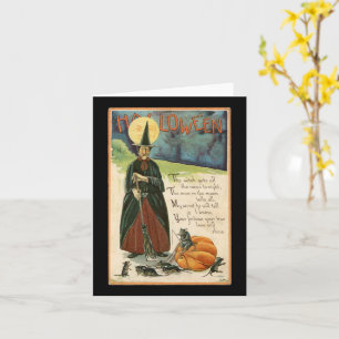 Halloween Heks Vintage Kaart