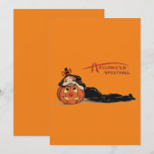 Halloween Heks Vintage Kunst Kaart (Voorkant / Achterkant)