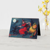  Halloween heks voeg bericht kaart toe (Gele Bloem)