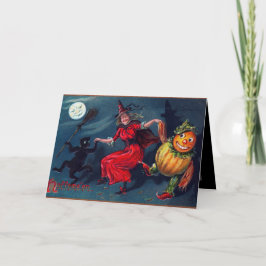 Halloween heks voeg bericht kaart toe