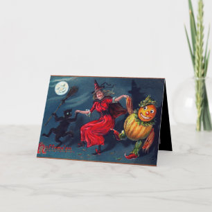Halloween heks voeg bericht kaart toe