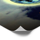 Halloween Heks Volle Maan Gepersonaliseerd Poster (Hoek)