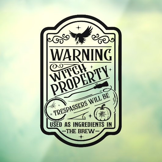  Halloween heks waarschuwingsbord Raamsticker (Vel 3)