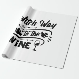Halloween heks way to the Wine Birthday Cadeaupapier
