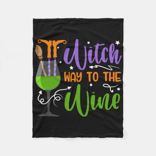 Halloween heks way to the Wine Costume Fleece Deken (Voorkant)