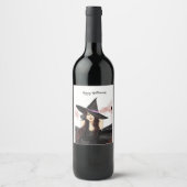 Halloween, heks wijn etiket (Voorkant)