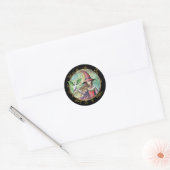 Halloween Heks Witte Kat Stickers (Envelop)