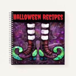 Halloween heks woont hier laarzen Paarse recept Notitieboek