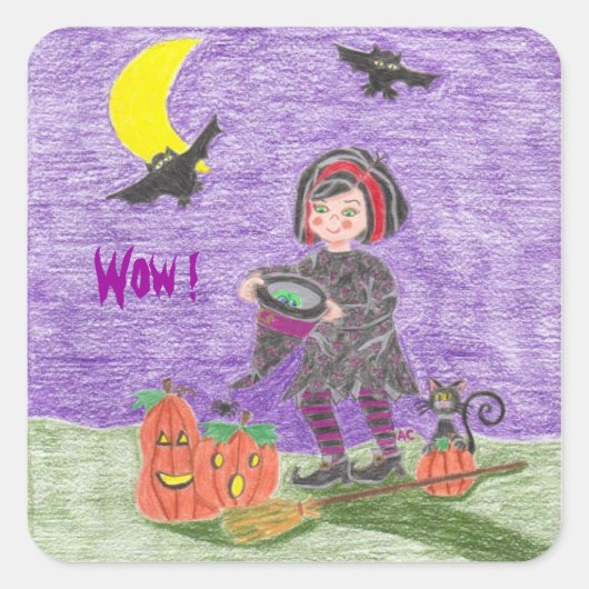 Halloween heks, Wow! Beloon stickers (Voorkant)