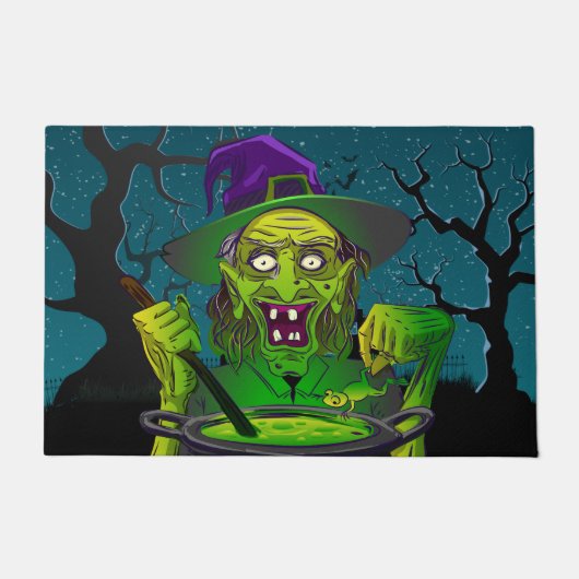 Halloween Heks Yummy Toad Soep Deurmat (Voorkant)