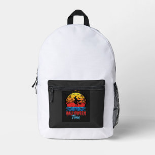 Halloween Heks Zonsondergang Vector Bedrukte Rugzak