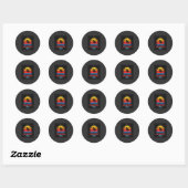 Halloween Heks Zonsondergang Vector Ronde Sticker (Vel)
