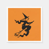 Halloween heks zwart sinaasappel spooky papier servet (Voorkant)