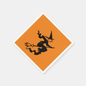 Halloween heks zwart sinaasappel spooky papier servet (Hoek)