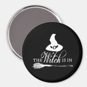 Halloween Heks Zwart-wit Magneet (Voorkant / Achterkant)