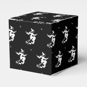 Halloween heks zwart-wit patroon bedankdoosjes