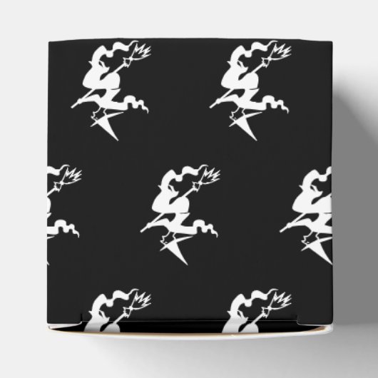 Halloween heks zwart-wit patroon bedankdoosjes (Bovenkant)