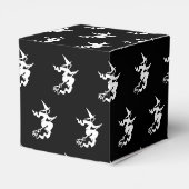 Halloween heks zwart-wit patroon bedankdoosjes (Achterkant)