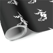 Halloween heks zwart-wit patroon cadeaupapier (Rol Hoek)