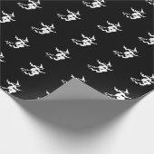 Halloween heks zwart-wit patroon cadeaupapier (Hoek)