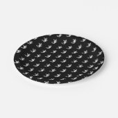 Halloween heks zwart-wit patroon papieren bordje (Gekanteld)