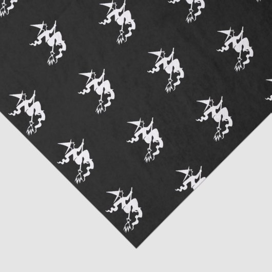 Halloween heks zwart-wit patroon tissuepapier (Detail)