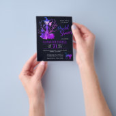 Halloween heks zwarte bruidsdouche uitnodiging flyer (Hand)