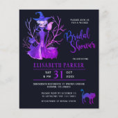 Halloween heks zwarte bruidsdouche uitnodiging flyer (Voorkant)