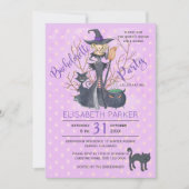 Halloween heks zwarte katten vrijgezellenfeest kaart (Voorkant)