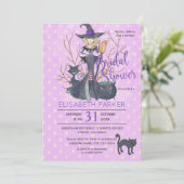 Halloween heks zwarte katten vrijgezellenfeest par kaart (Staand voorkant)