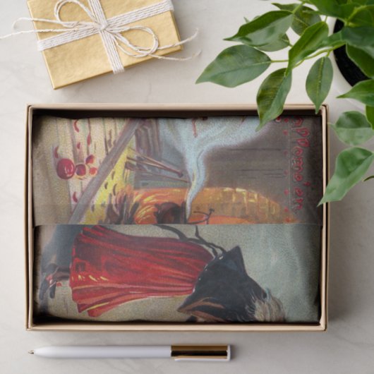 Halloween heks zwarte kattepartijweefsel Tissuepapier (Geschenk)