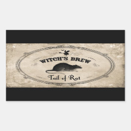 Halloween Heksen Brew Ingrediënt - Staart van Rat Rechthoekige Sticker