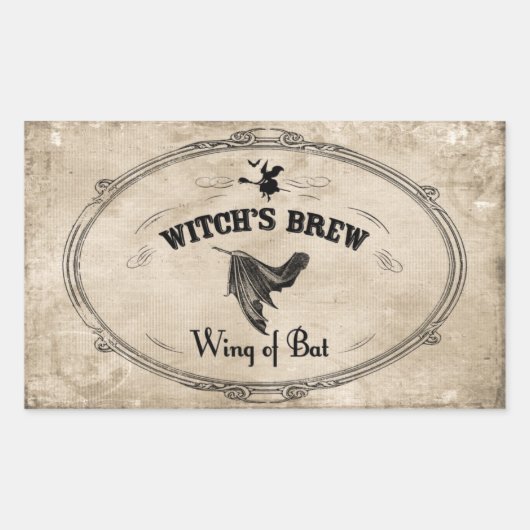 Halloween Heksen Brew Ingrediënt - Vleugel van de  Rechthoekige Sticker (Voorkant)
