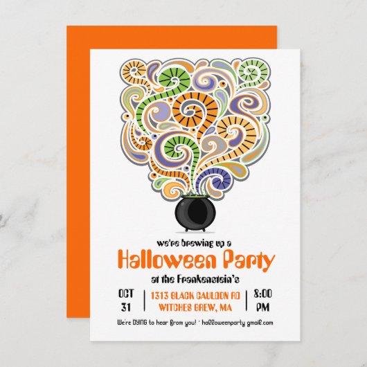 Halloween Heksen Brew Party Uitnodiging I (Voorkant / Achterkant)