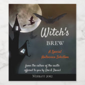 Halloween Heksen Brew Wijn Label Etiket (Enkel label)
