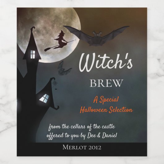 Halloween Heksen Brew Wijn Label Etiket (Enkel label)