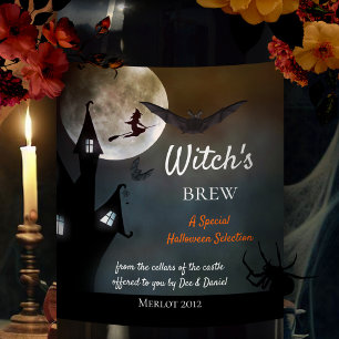 Halloween Heksen Brew Wijn Label Wijn Etiket
