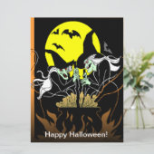 Halloween Heksen Cauldron Groot Briefkaart (Staand voorkant)