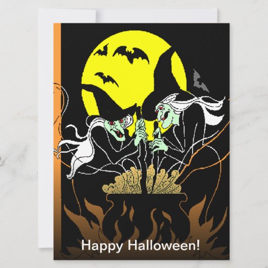 Halloween Heksen Cauldron Groot Briefkaart (Voorkant)