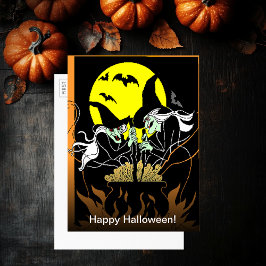 Halloween Heksen Cauldron Groot Briefkaart