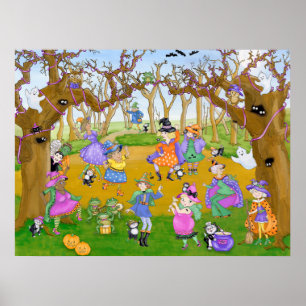 Halloween Heksen Dansfeest Poster