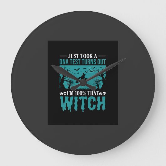 Halloween Heksen DNA Test Ontwerp Grote Klok (Voorkant)