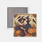  Halloween Heksen en Jack-O'-Lantern Magneet (Voorkant / Achterkant)