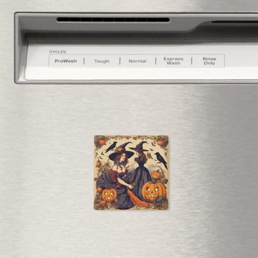  Halloween Heksen en Jack-O'-Lantern Magneet (Insitu (Vaatwasser))