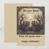 Halloween heksen, Halloween heksen brouwen, Notitiekaartje (Voorkant / Achterkant)