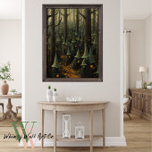 Halloween Heksen in het Bos Donker Gotische Kunst Poster