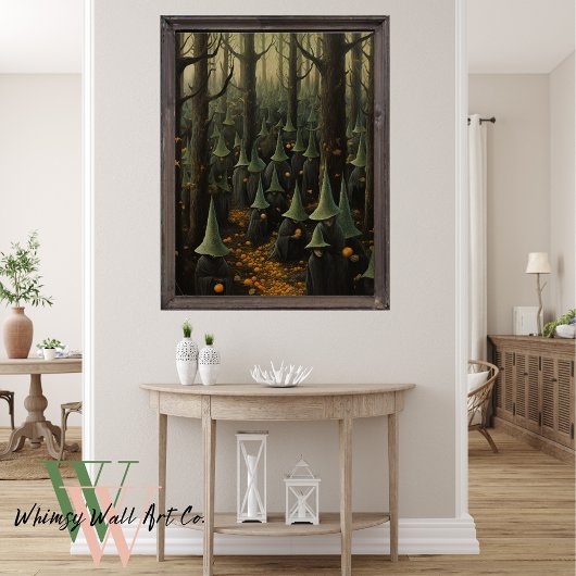 Halloween Heksen in het Bos Donker Gotische Kunst Poster